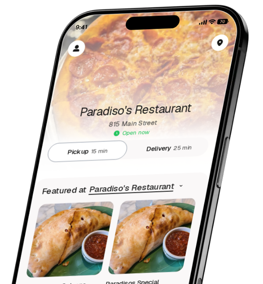 Paradiso's Restaurant app preview