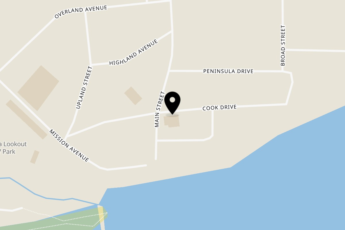Map showing the location of Paradiso's Restaurant on 815 Main Street in Kenai